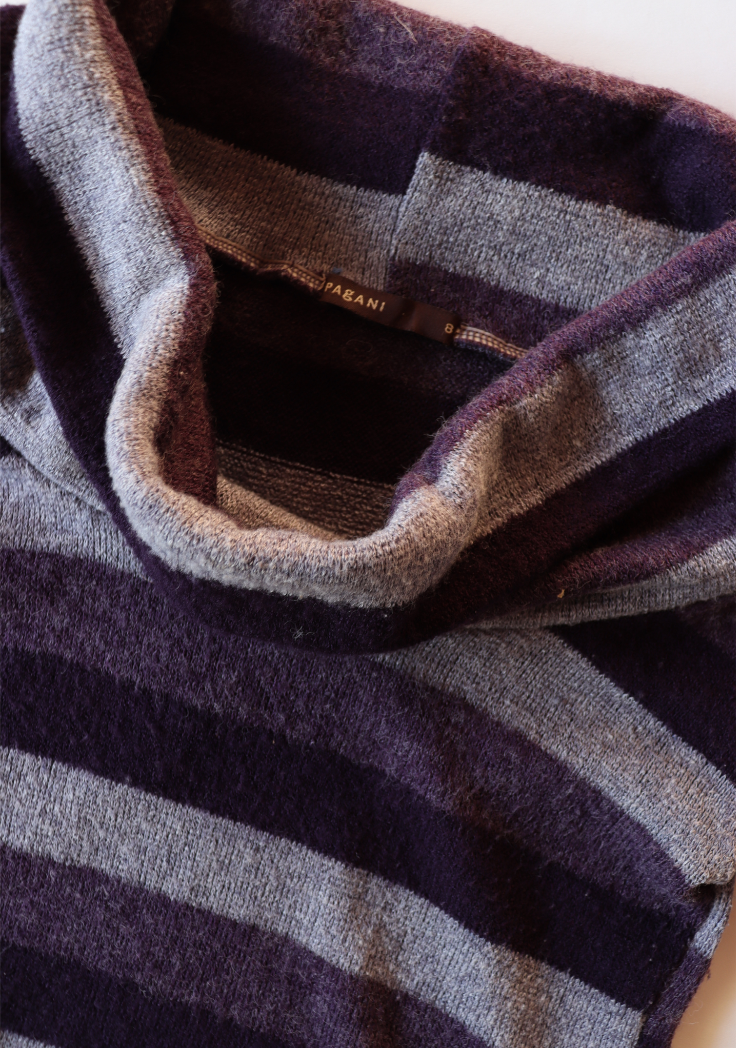 Purple Striped Pagani Wide Turtleneck Top┃Size 8