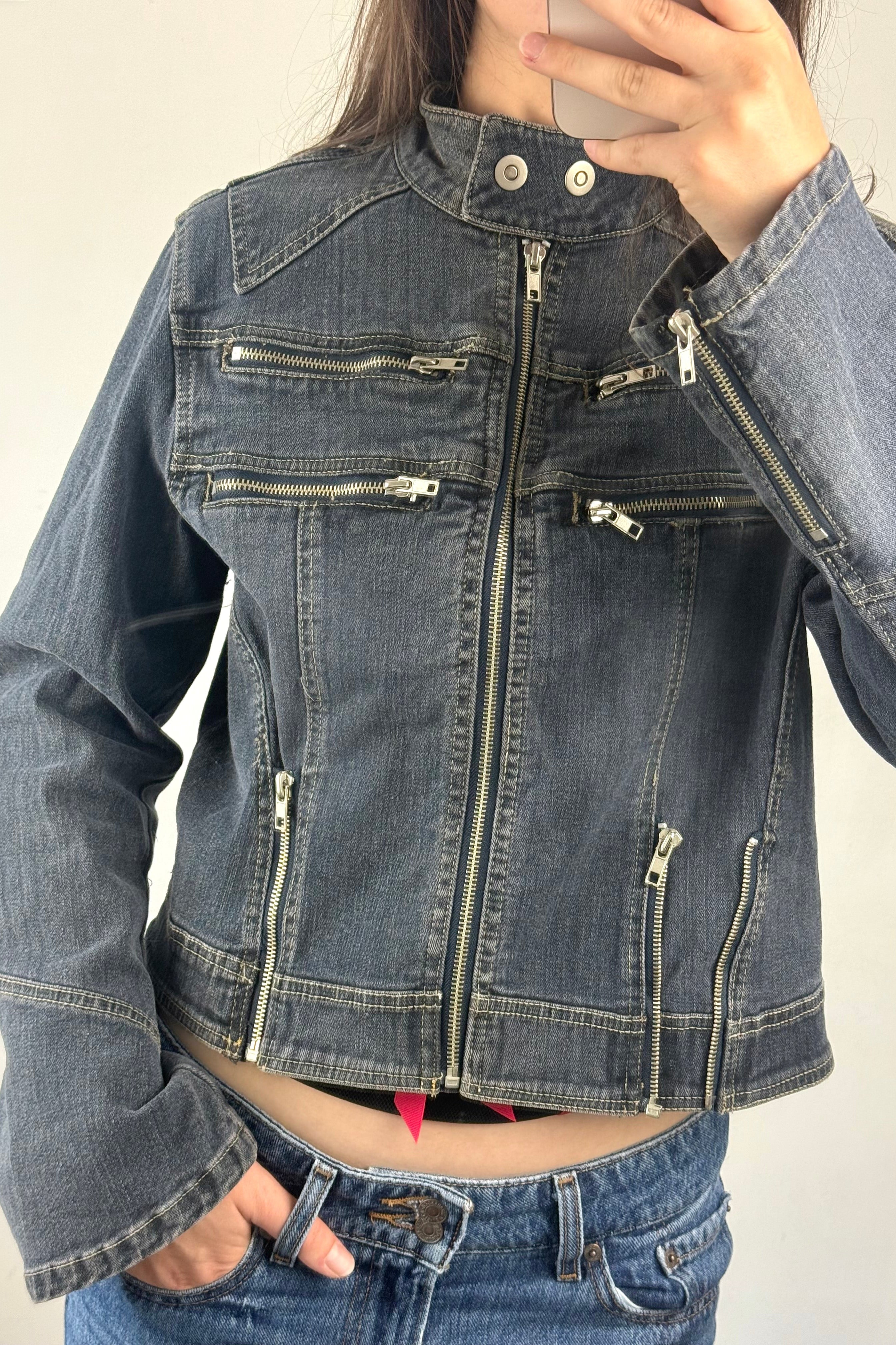 Y2K Denim Zip Jacket