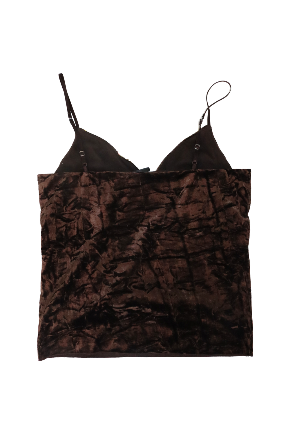 90s Brown Velvet Beaded Singlet