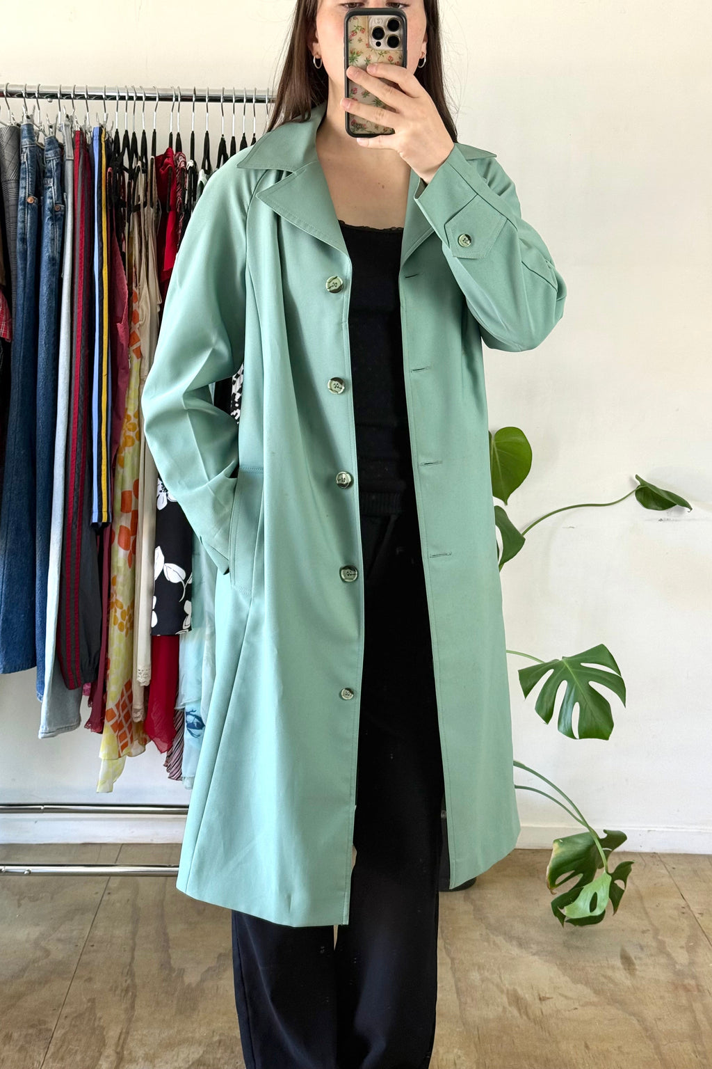 Vintage Green Trench┃Size 12