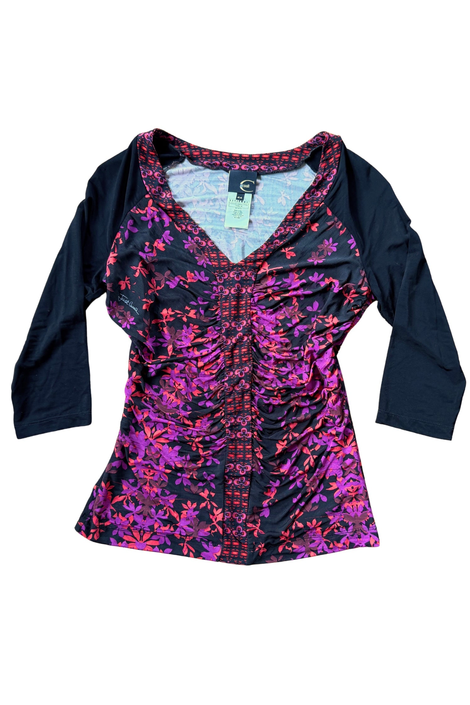 Just Cavalli Floral 3/4 Sleeve Top┃Size 44