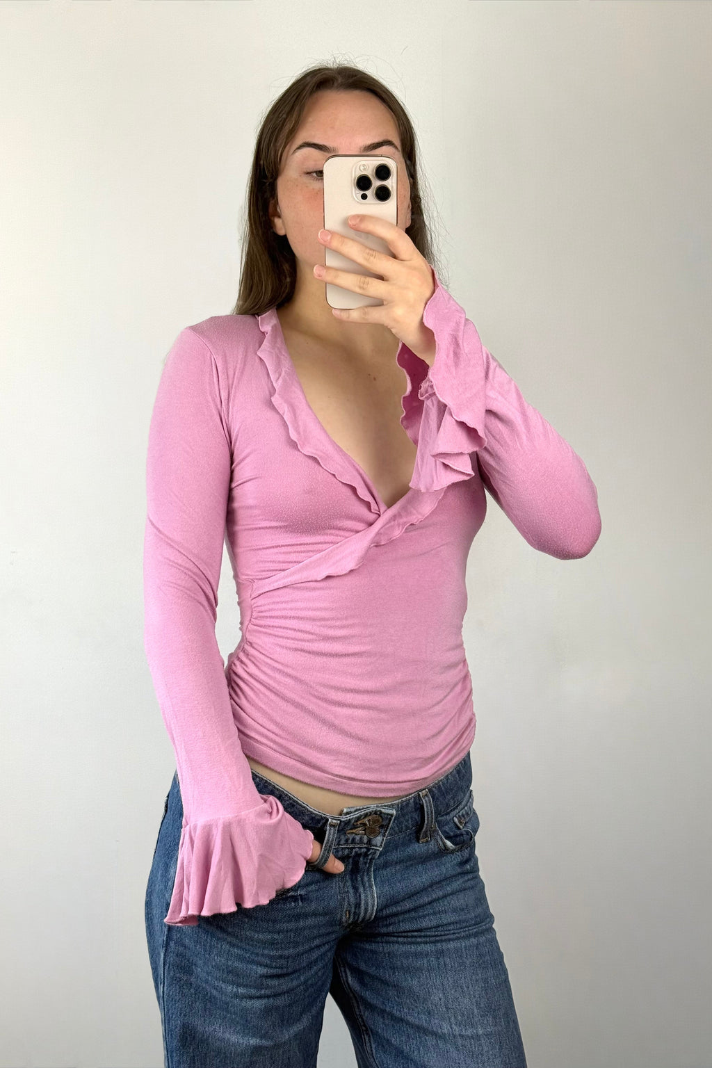 Pink Ruffle Kookai Top┃Size 1