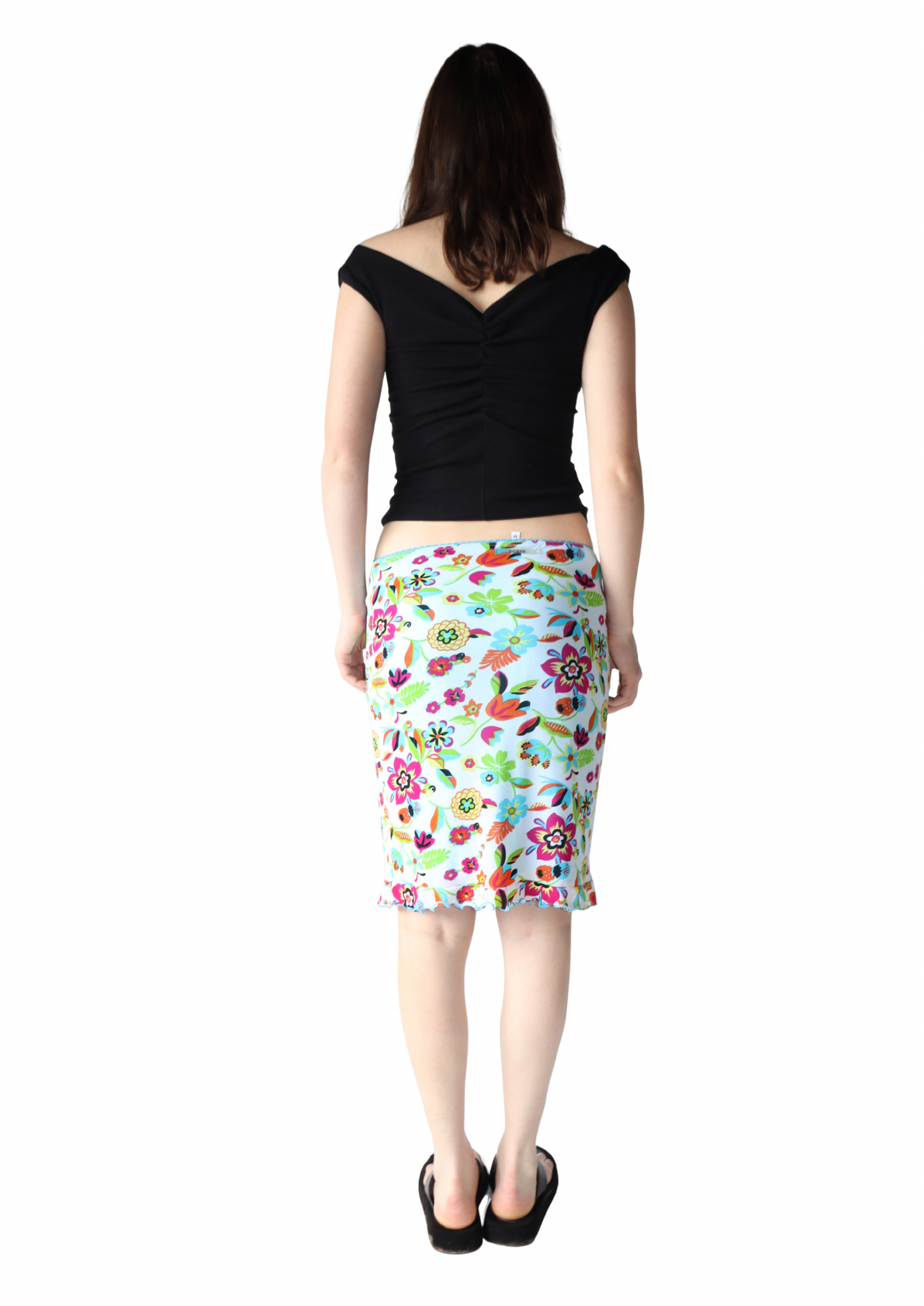 Vintage Guess Floral Midi Skirt | Size M