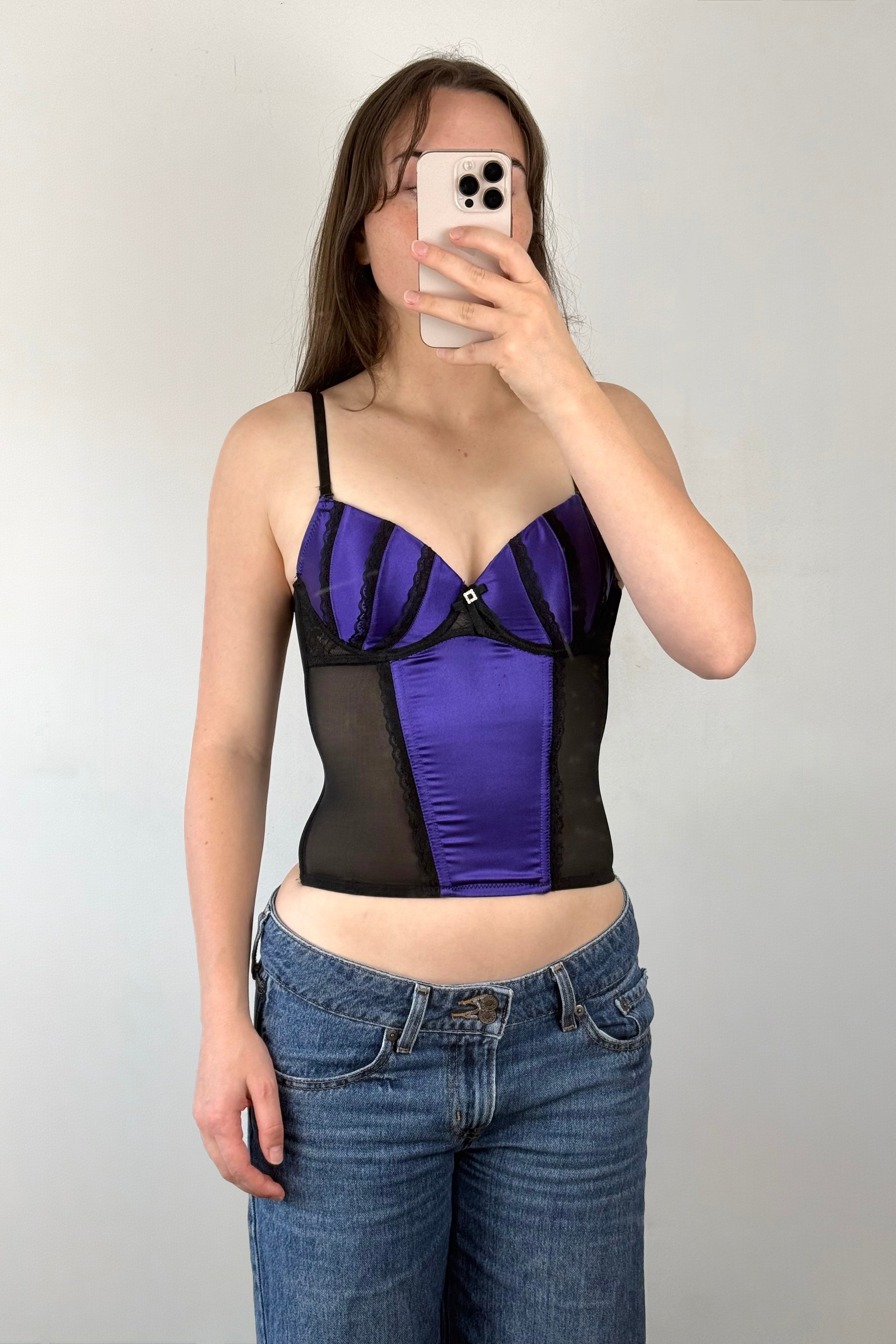 Purple and Black Corset Top