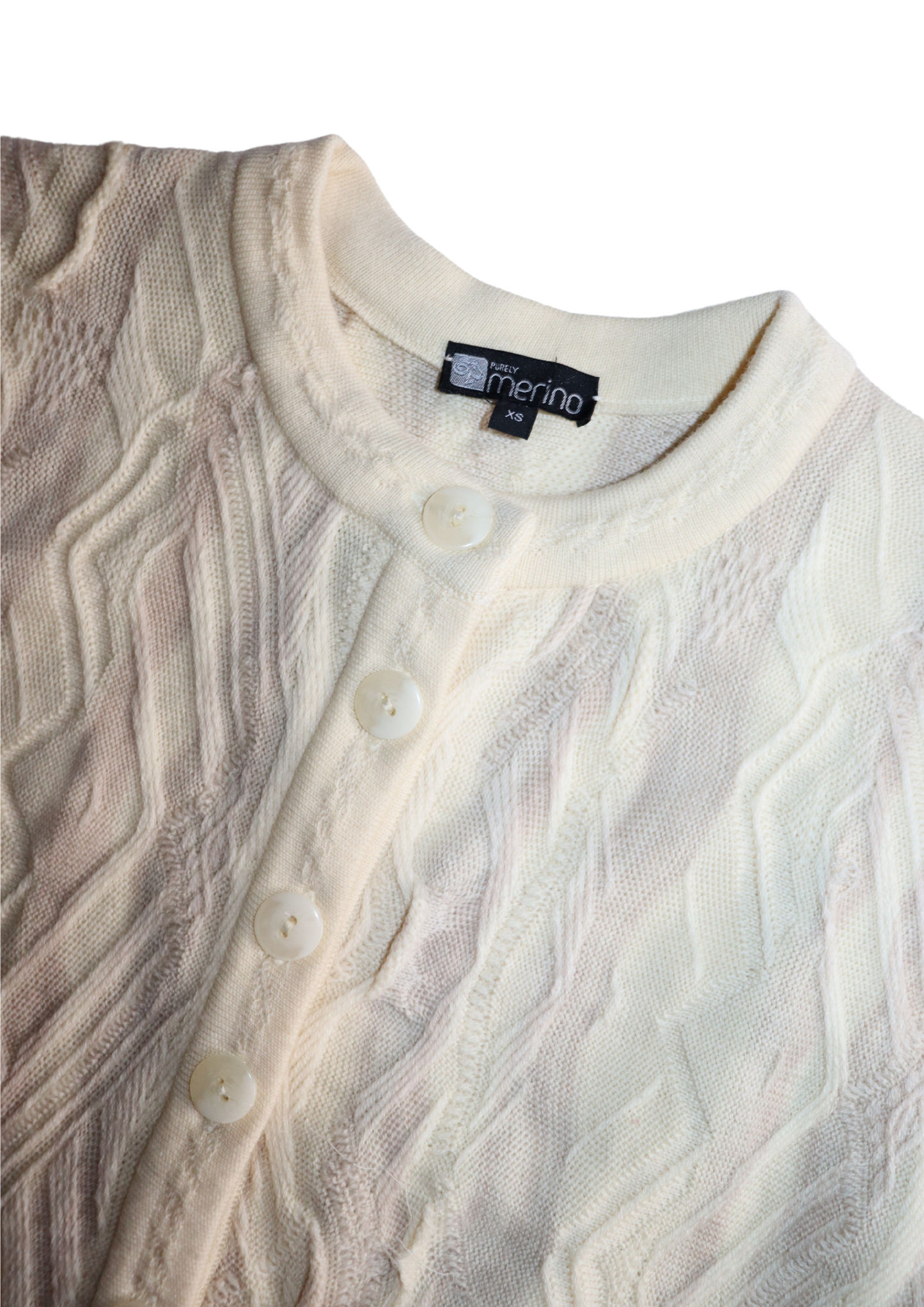 Cream Coogi Style Knit Cardi┃Size XS