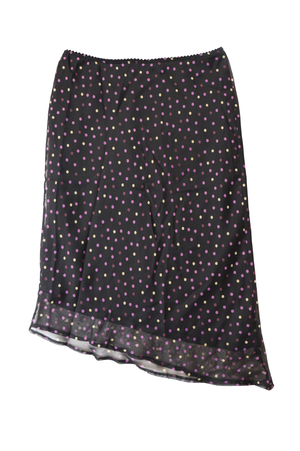 Black and Purple Polka Dot Midi Skirt┃Size 12