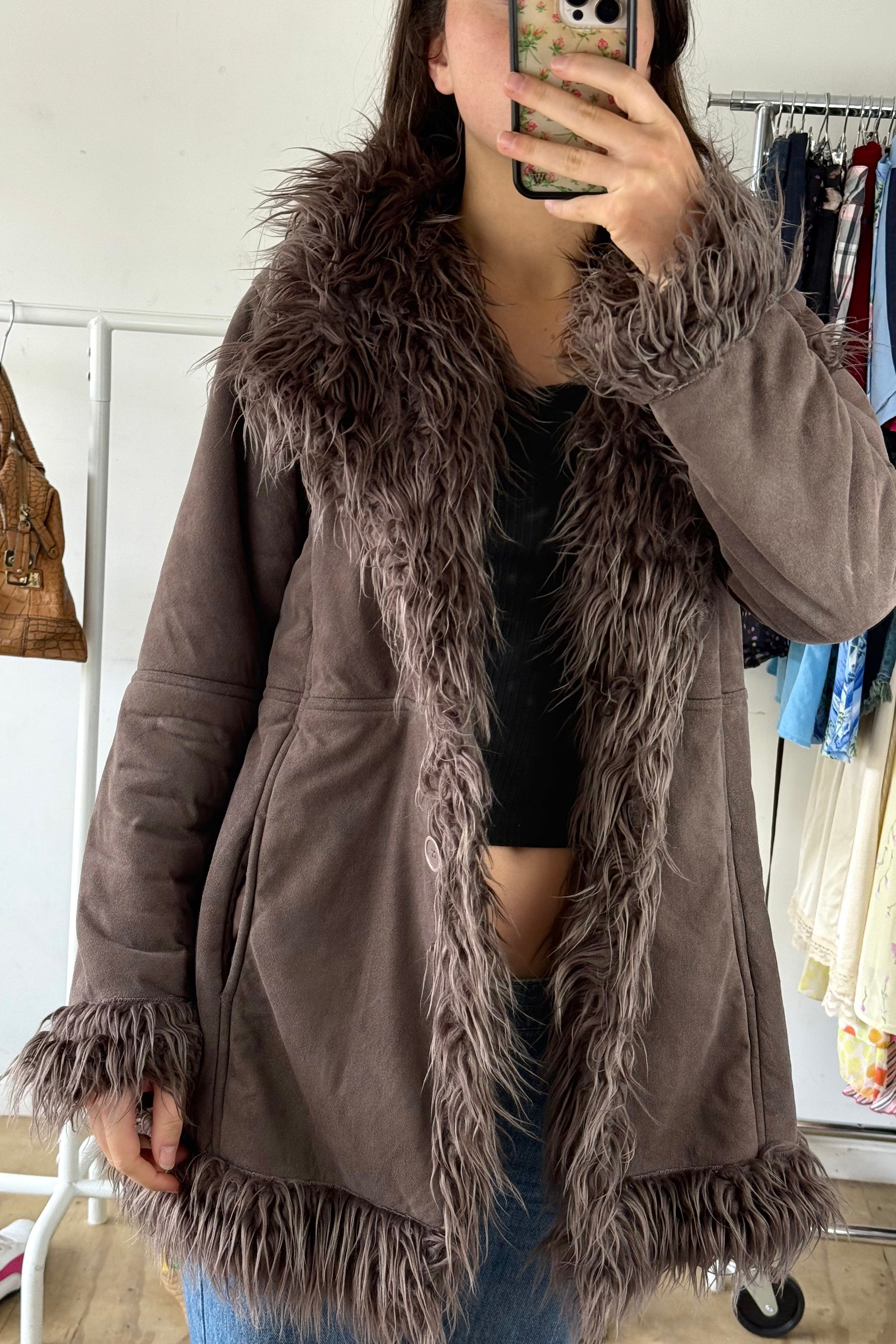 90s Brown Penny Coat┃Size M