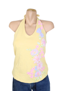 90s Yellow Floral Halterneck┃Size L