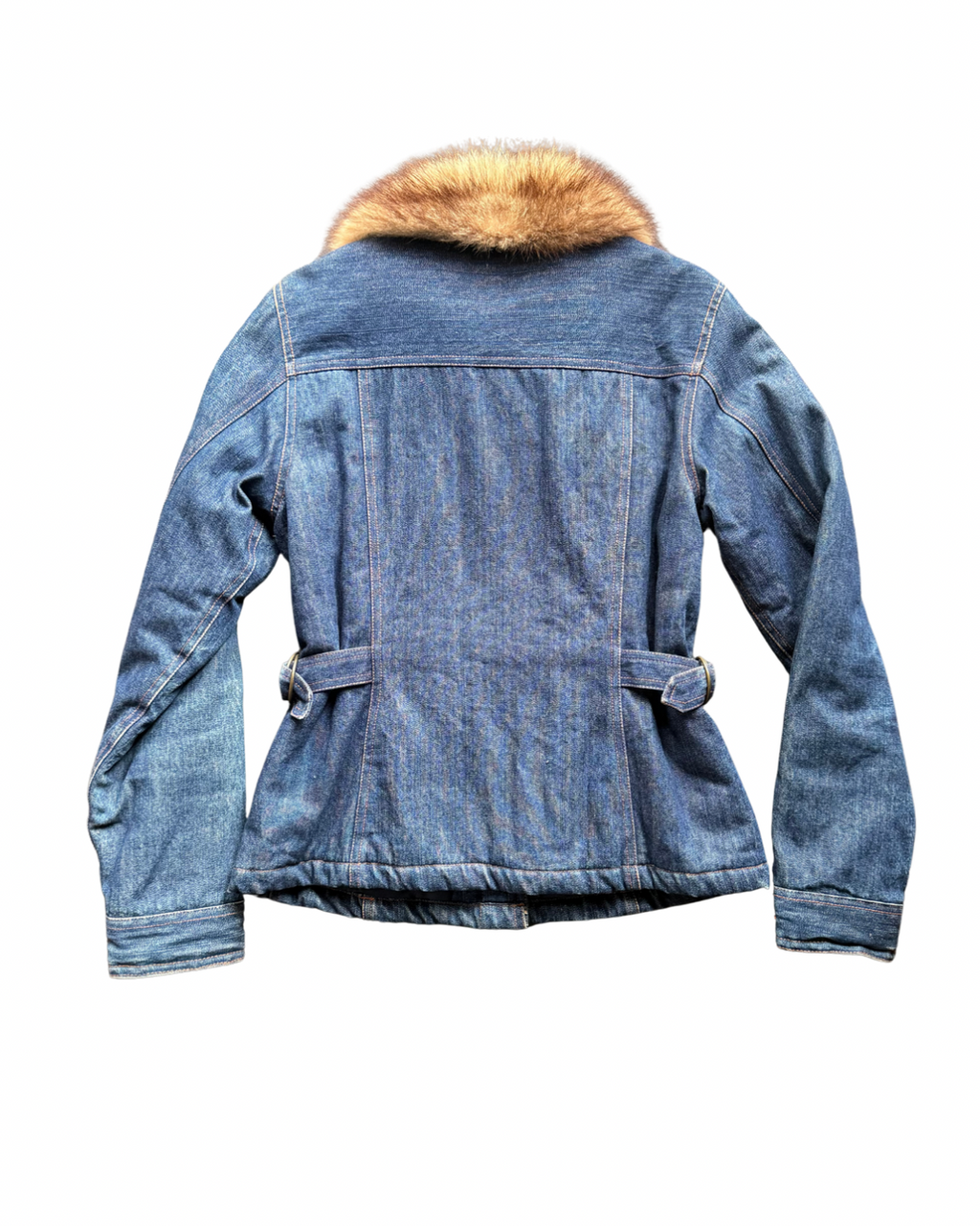Morgan De Toi Denim Jacket With Fur Collar