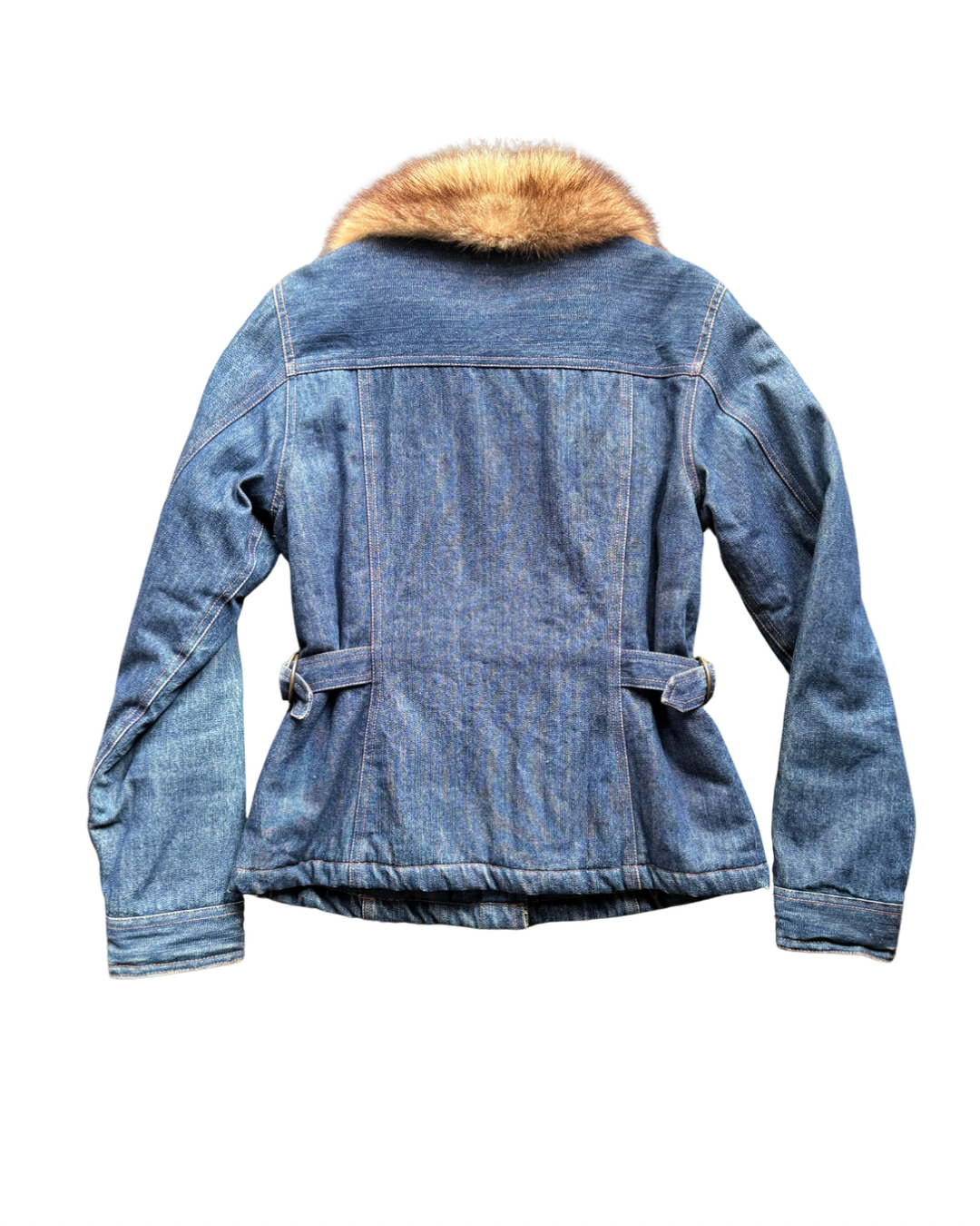 Morgan De Toi Denim Jacket With Fur Collar