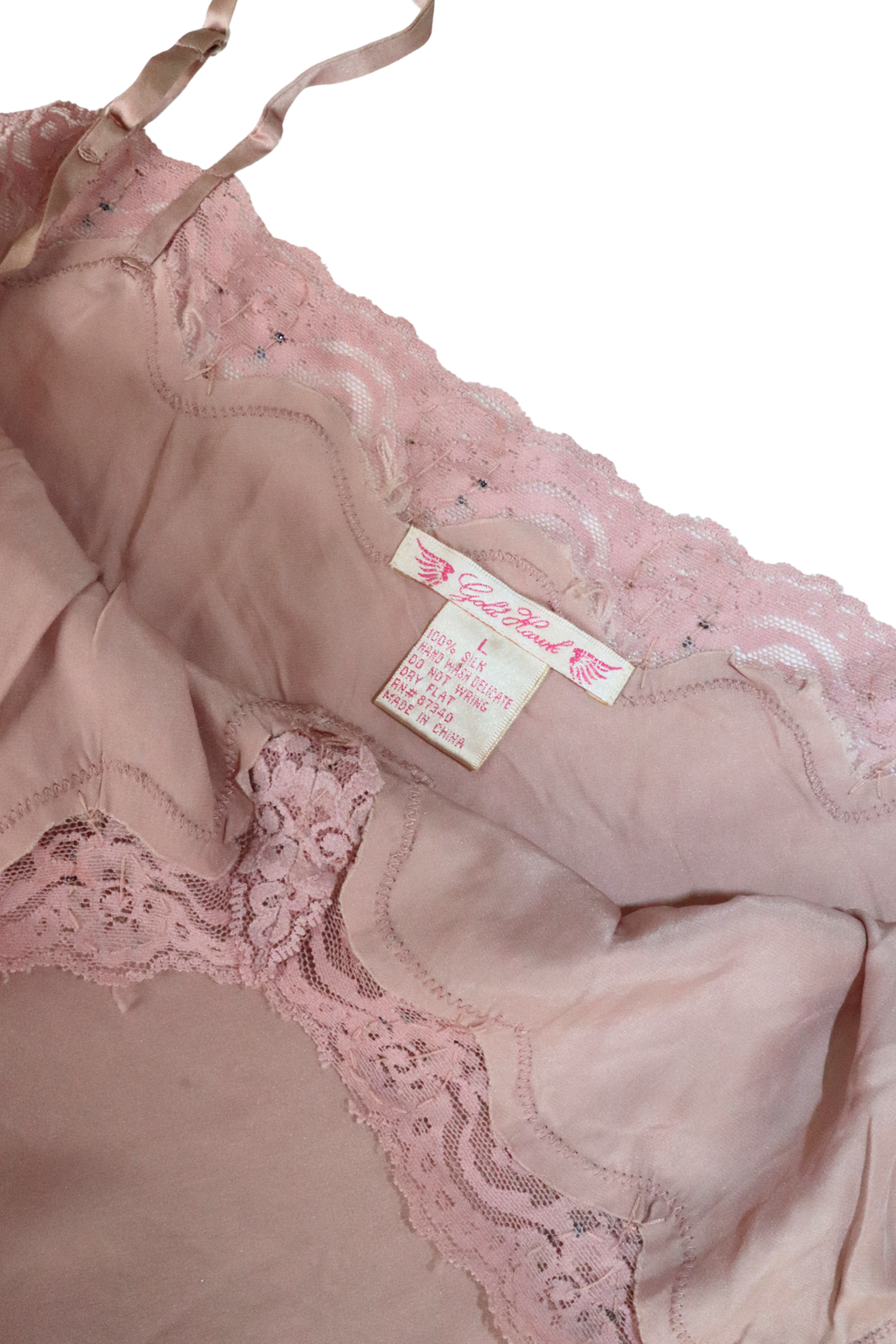 Vintage Pink Lace Slip Singlet┃Size L