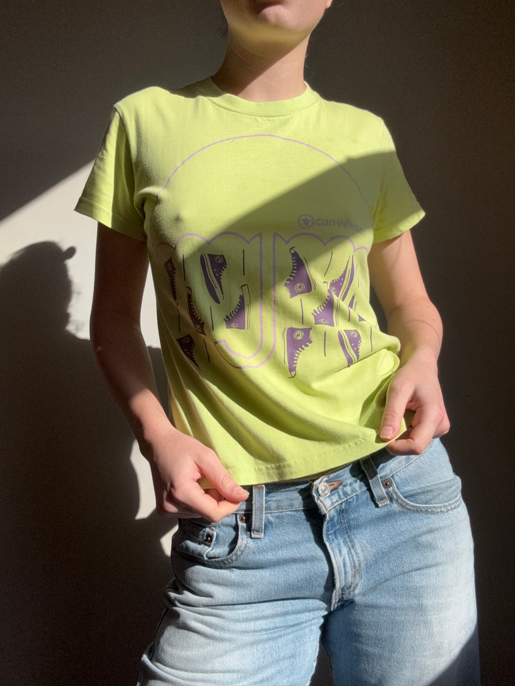 Green Converse Baby Tee | Size M