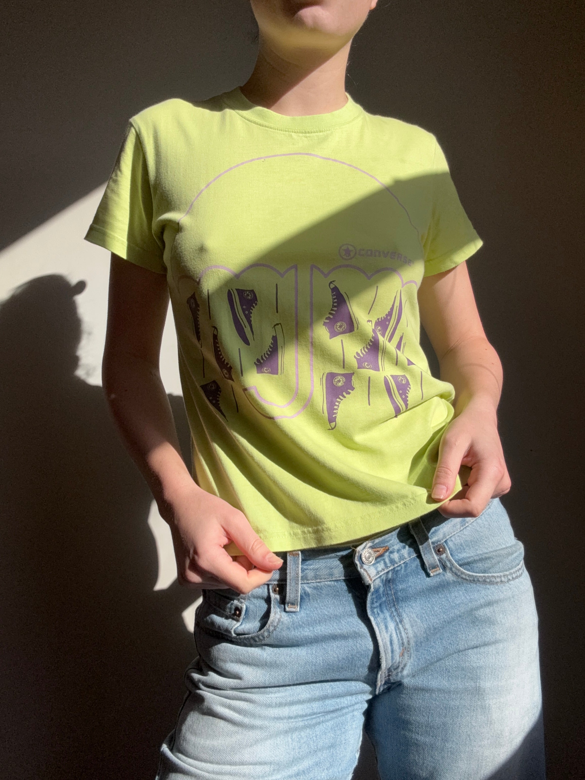 Green Converse Baby Tee | Size M