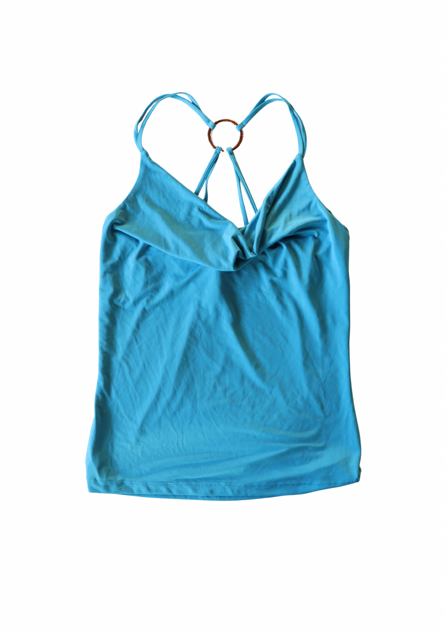 Vintage Blue Halter Ring Singlet