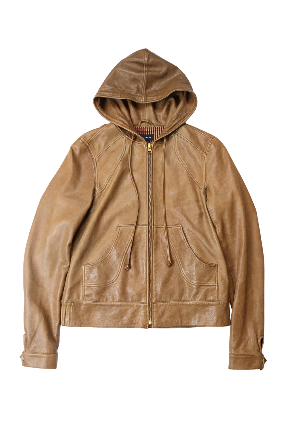 Leather Hooded Jacket┃Size S