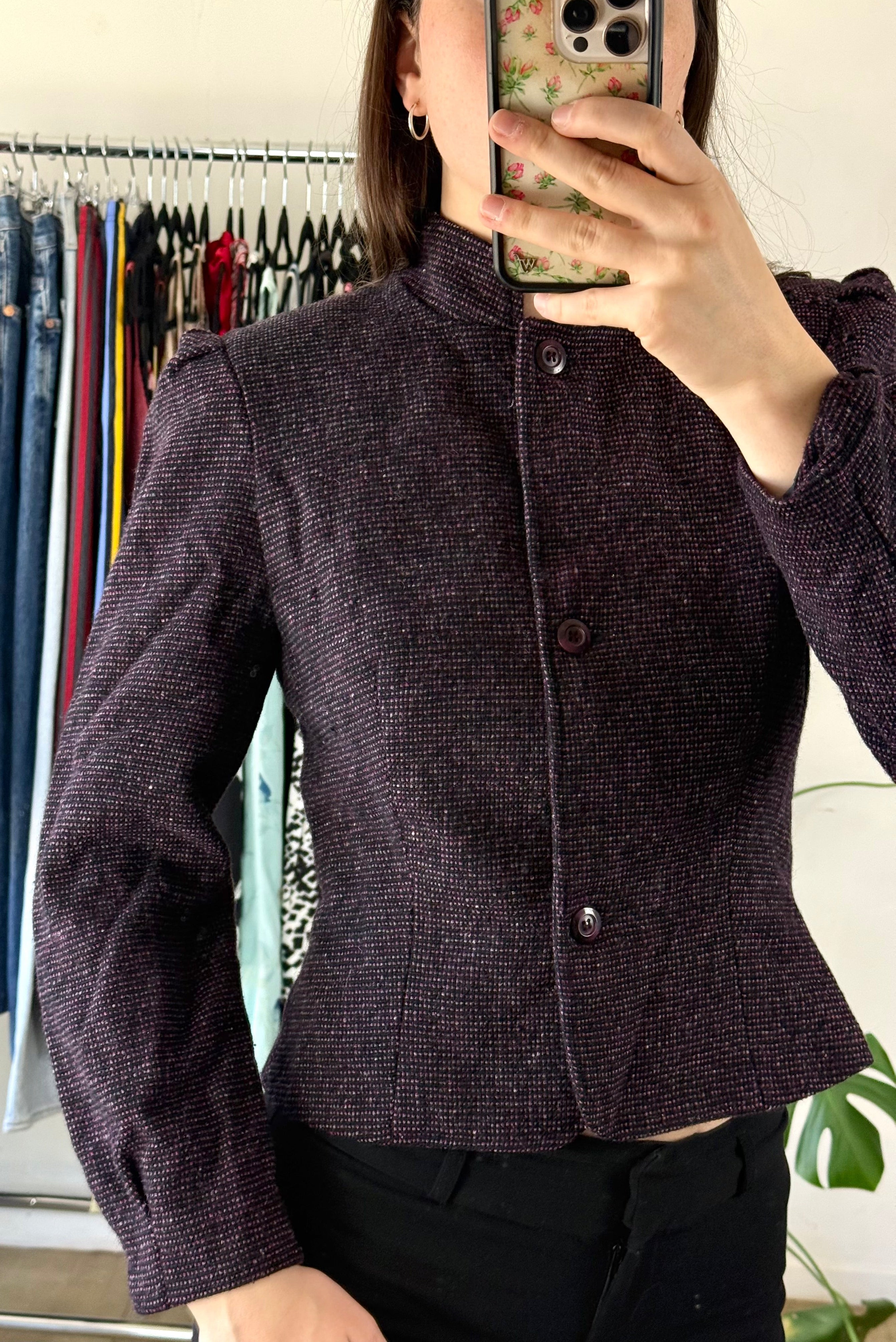 Vintage Pink Cropped Blazer