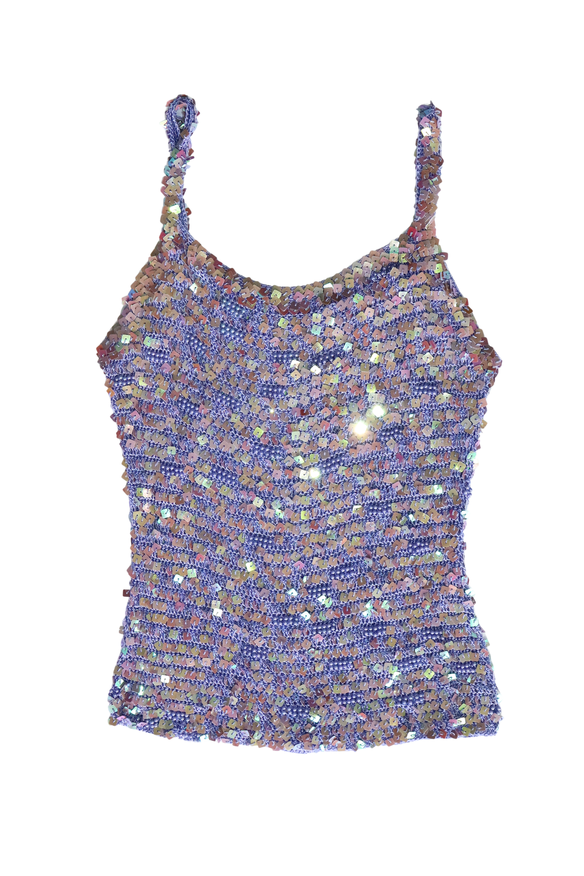 Vintage Purple Beaded Crochet Top