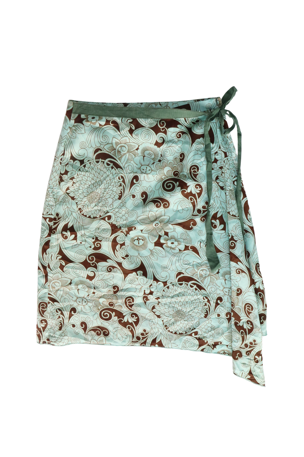Turquoise and Brown Midi Skirt┃Size M