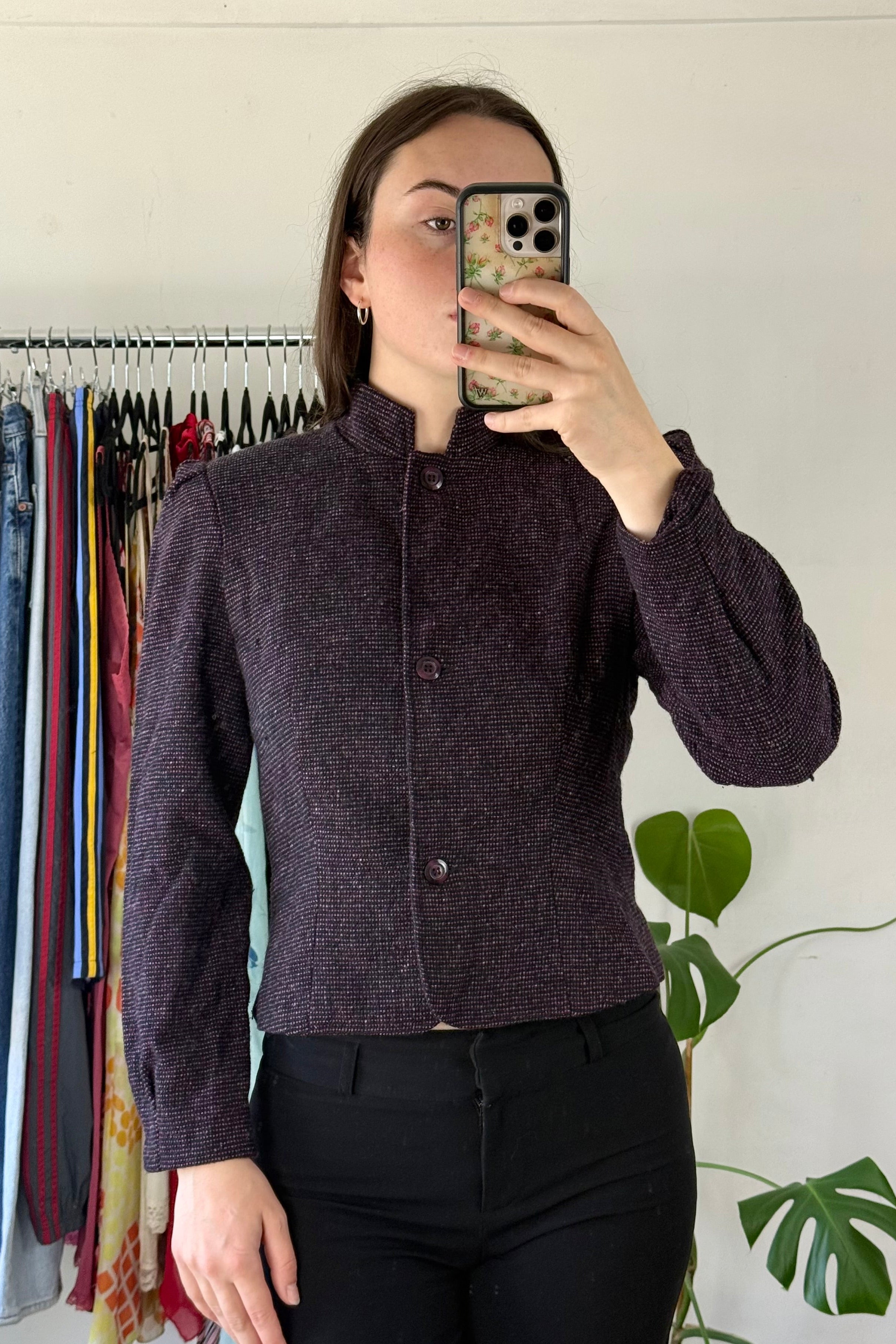 Vintage Pink Cropped Blazer