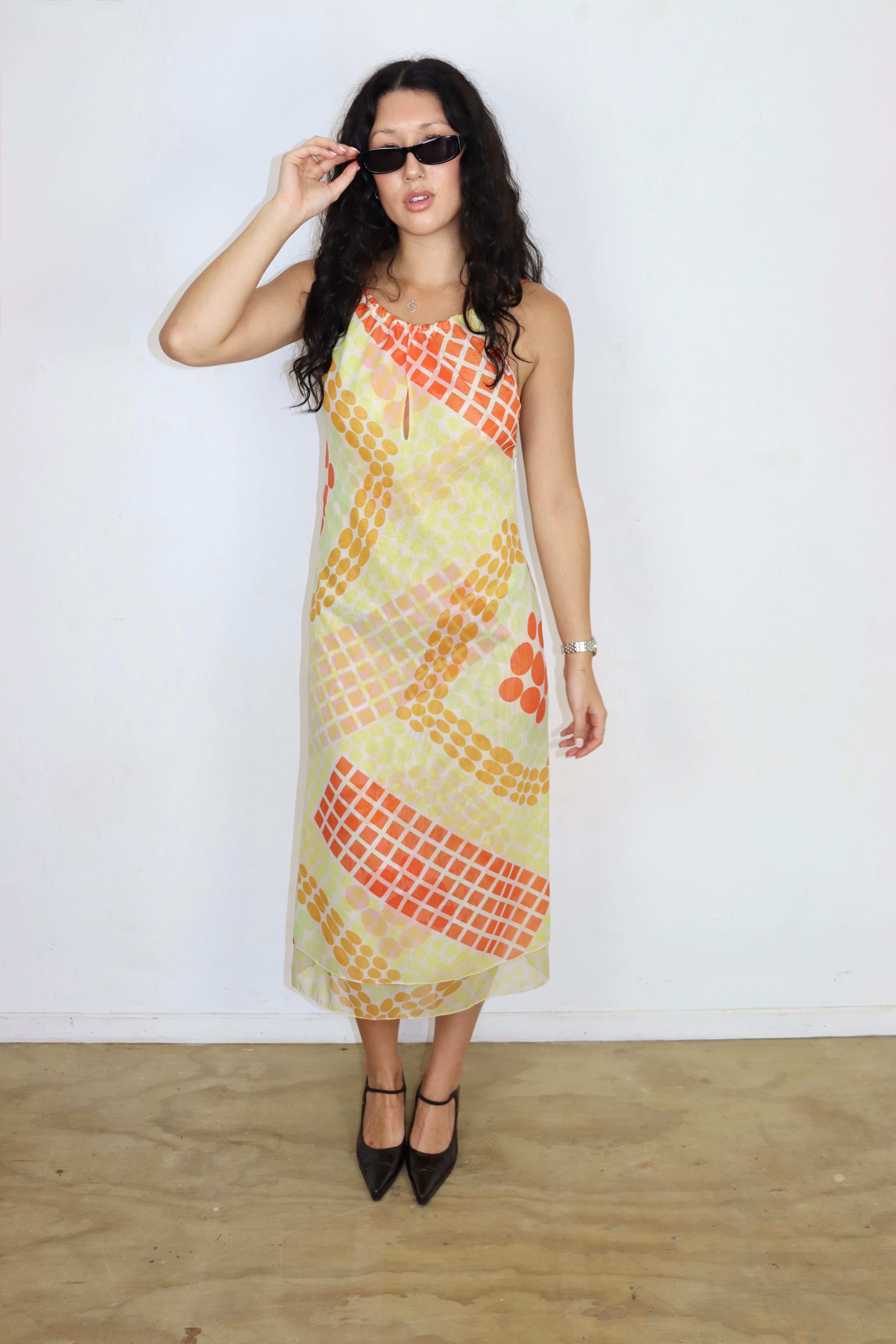 Yellow and Orange Miss Sixty Maxi Dress┃Size M