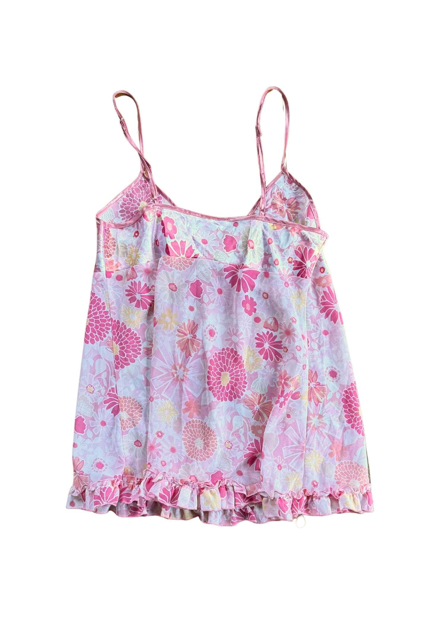 Pink Ruffle Floral Singlet┃Size S