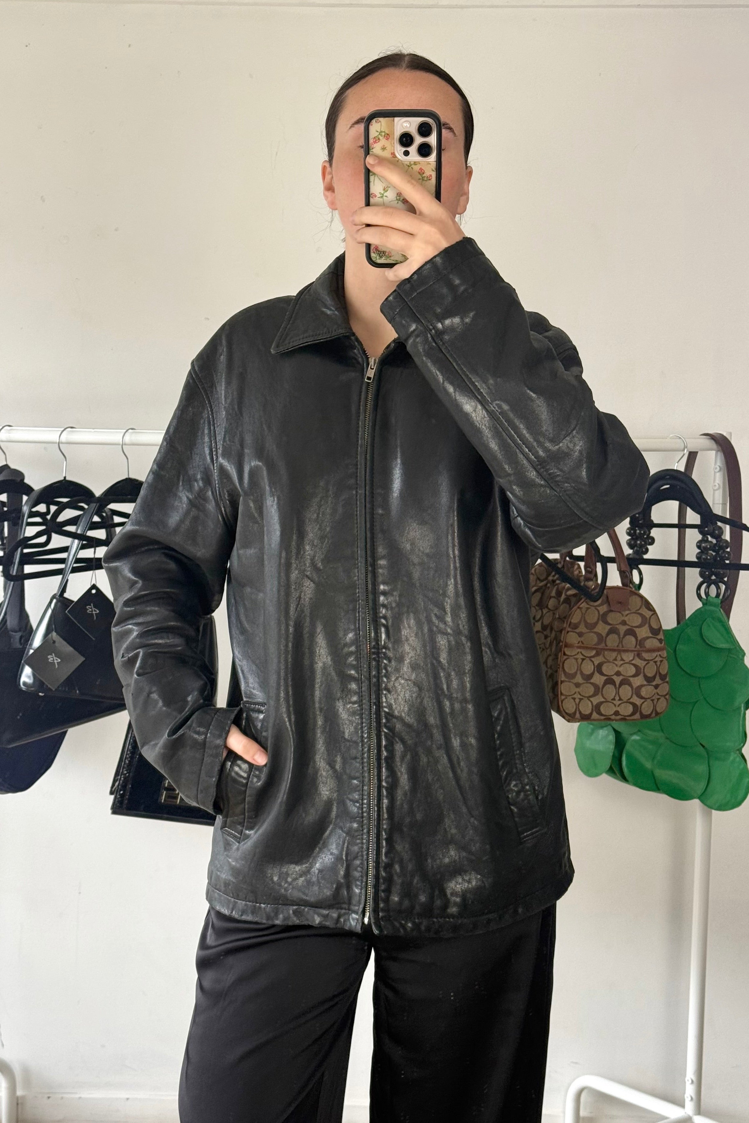 Vintage Bakers Leather Bomber┃Size L