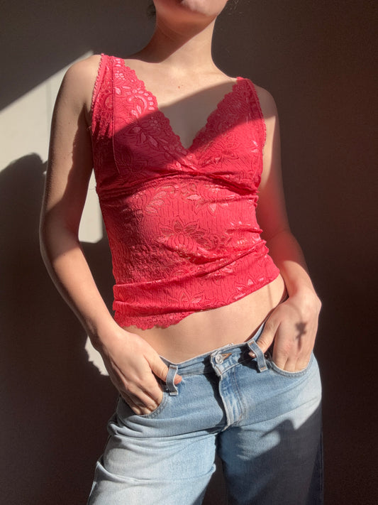 Pink Lace Singlet | Size M