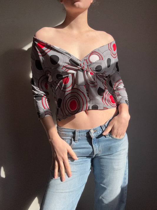 Vintage Circle V Neck Top | Size 12