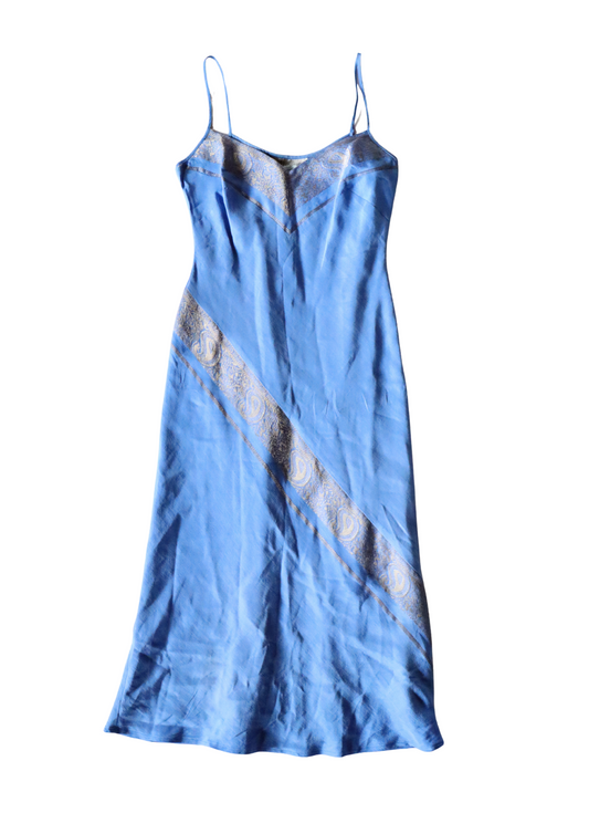 Vintage Blue Midi Slip Dress┃Size 8