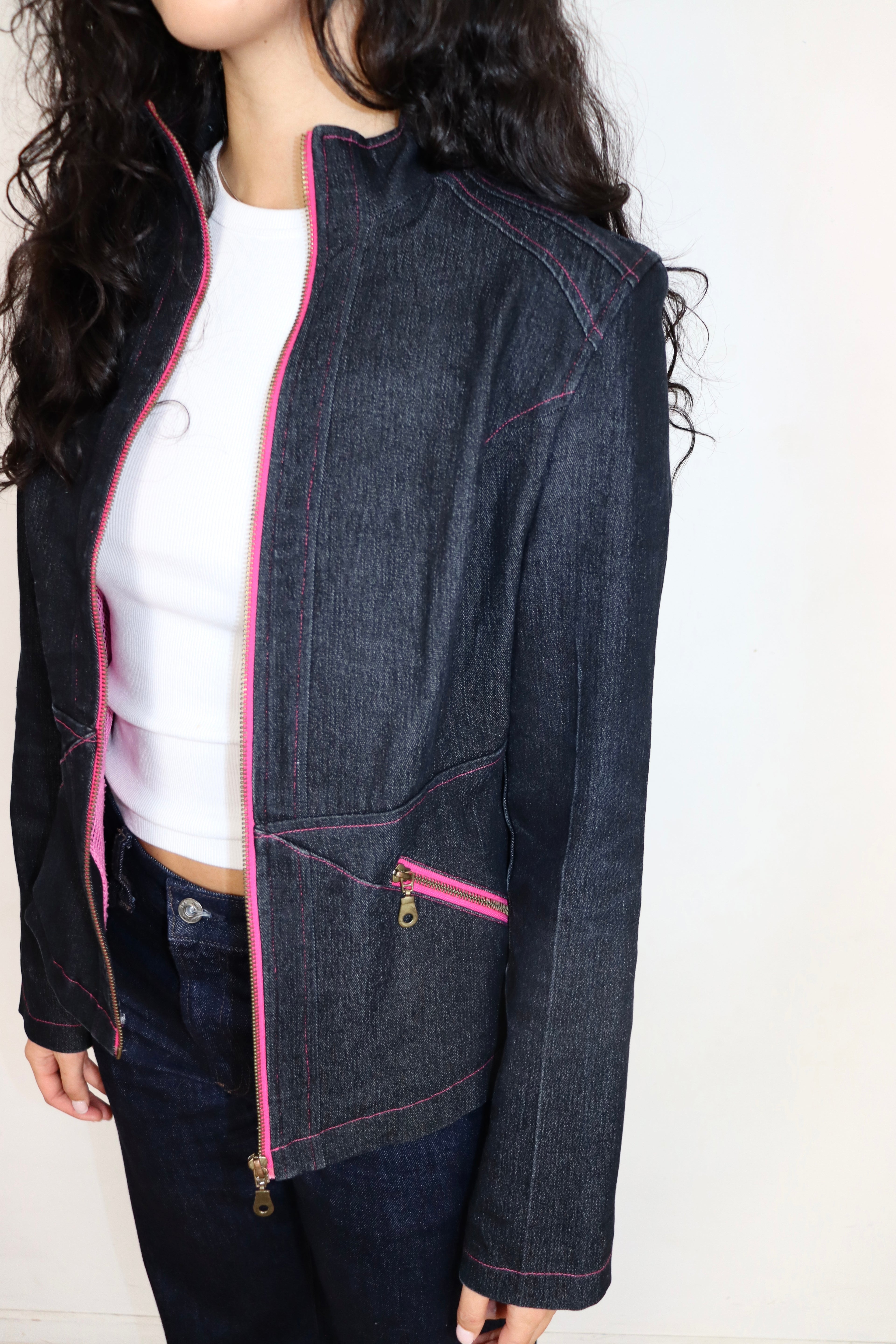 Y2K Dark Denim Jacket