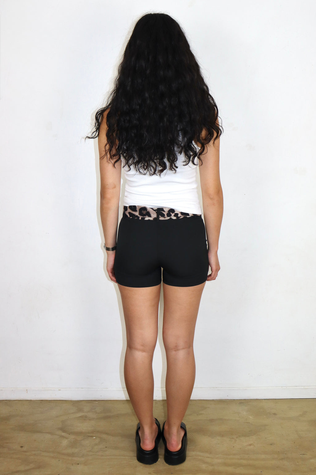 Black and Cheetah Booty Shorts┃Size 8