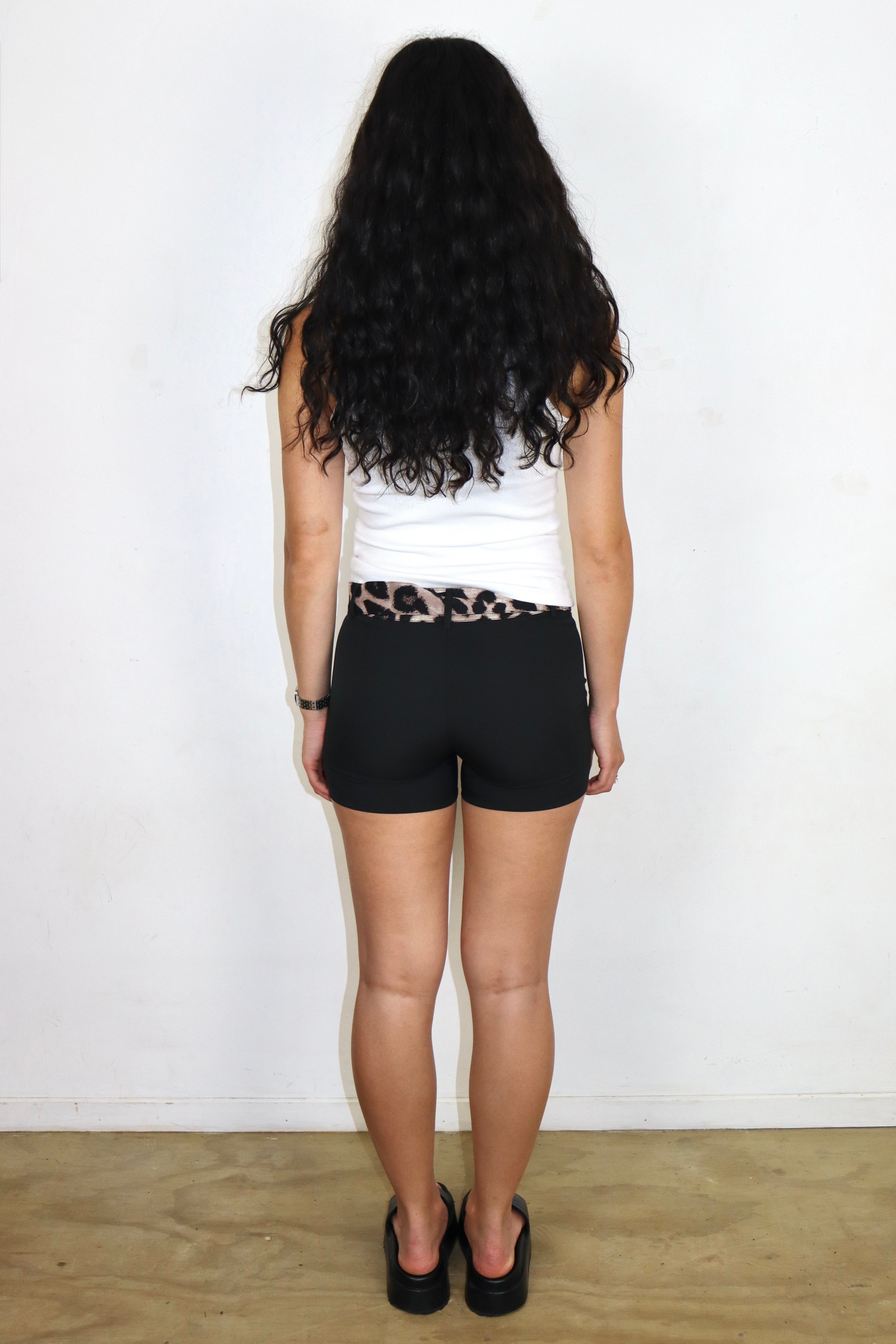 Black and Cheetah Booty Shorts┃Size 8