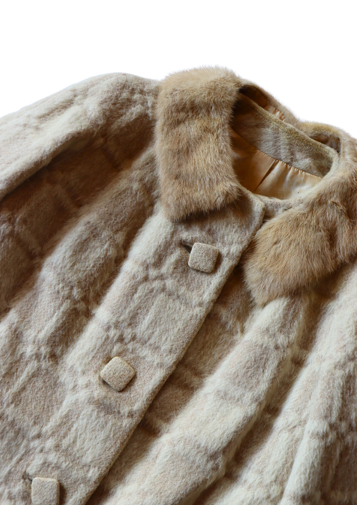 Beige Vintage Wool Coat