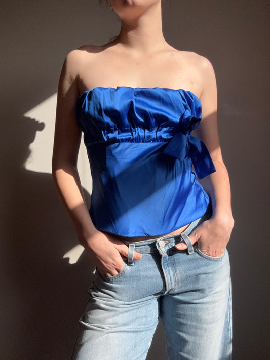 Blue Bow Corset Top | Size 14
