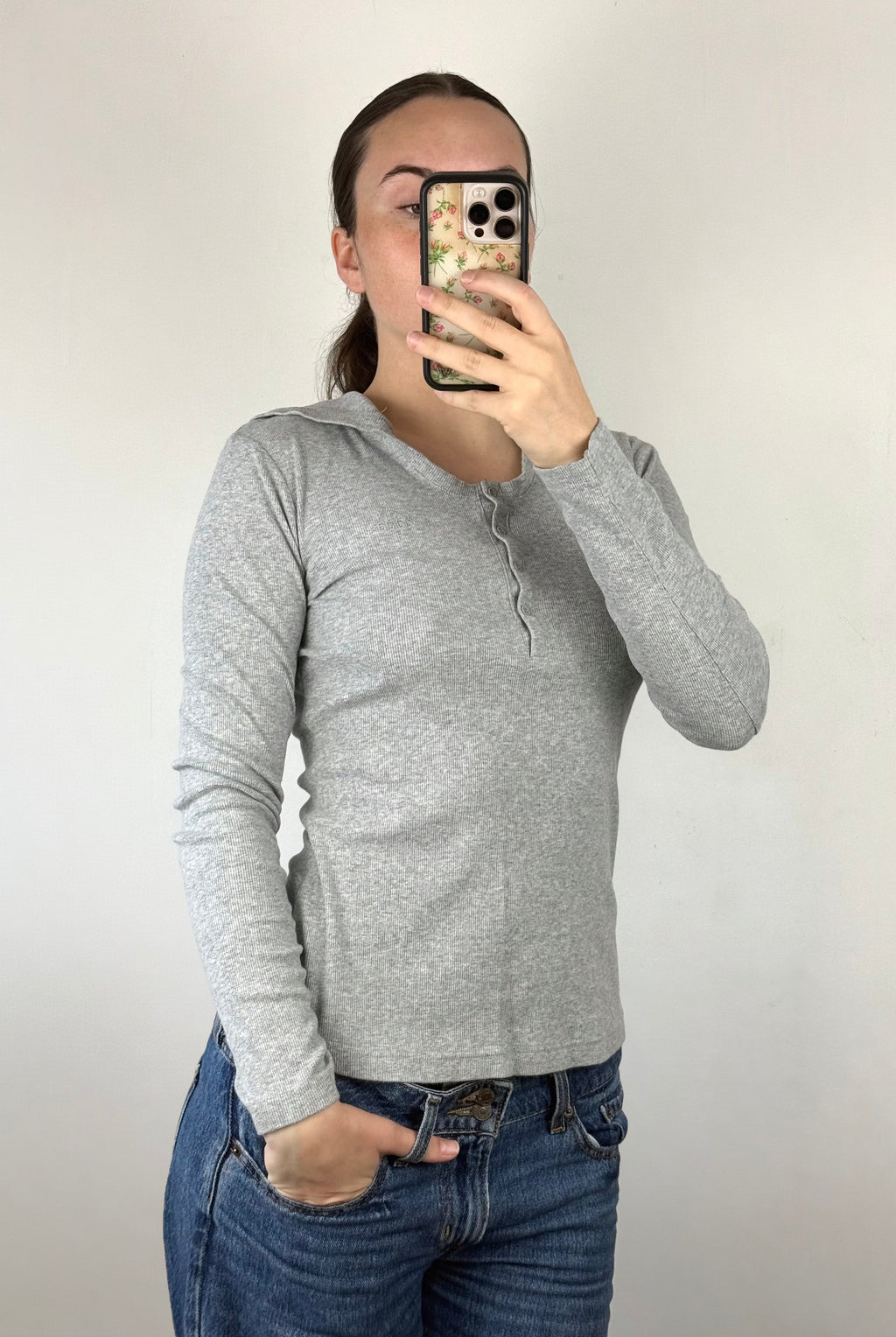 Y2K Adidas Hooded Longsleeve Top┃Size M