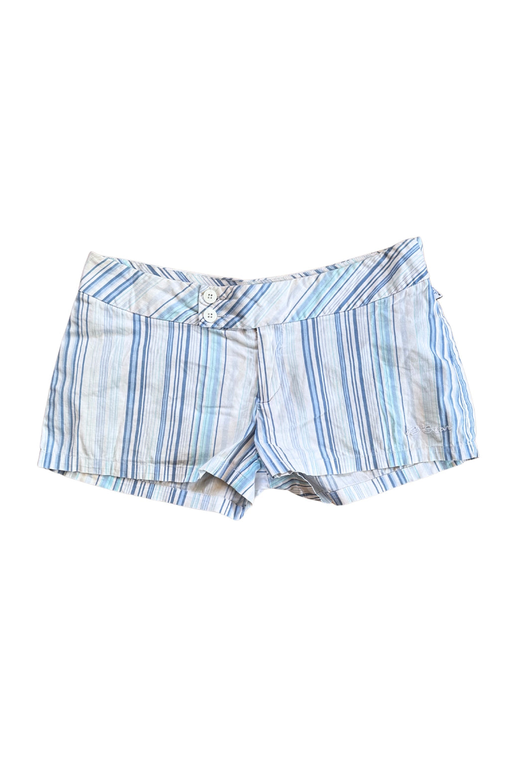 Blue and White Striped Short Shorts┃Size 10