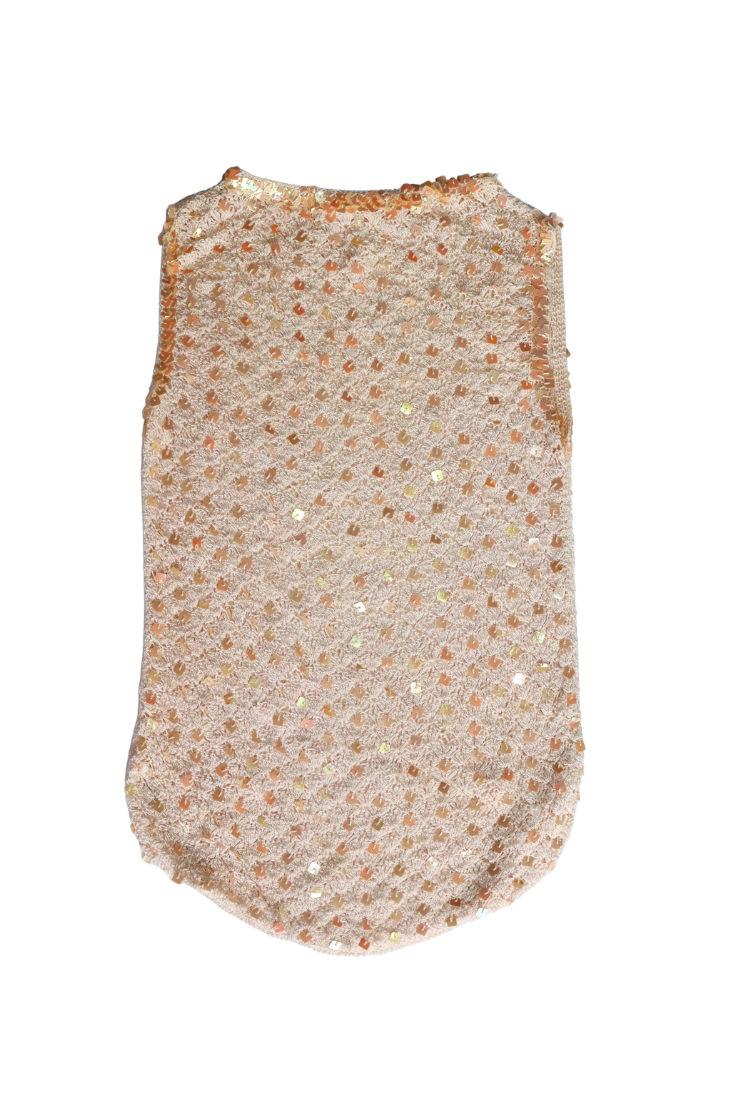 Vintage White Sequin Crochet Tank