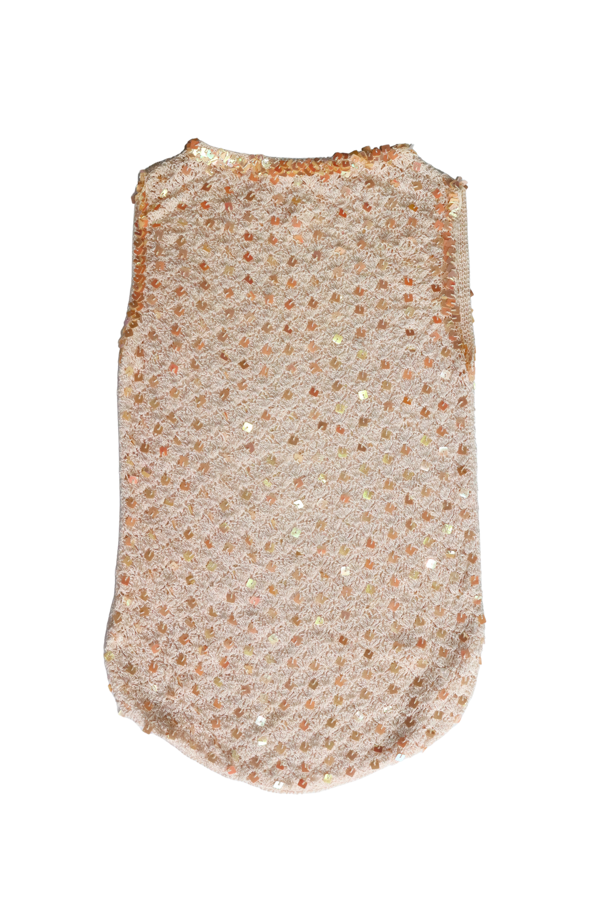 Vintage White Sequin Crochet Tank
