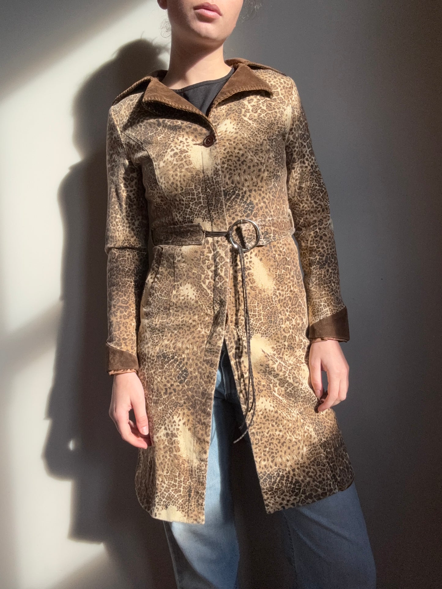 Leopard Print Trench Coat