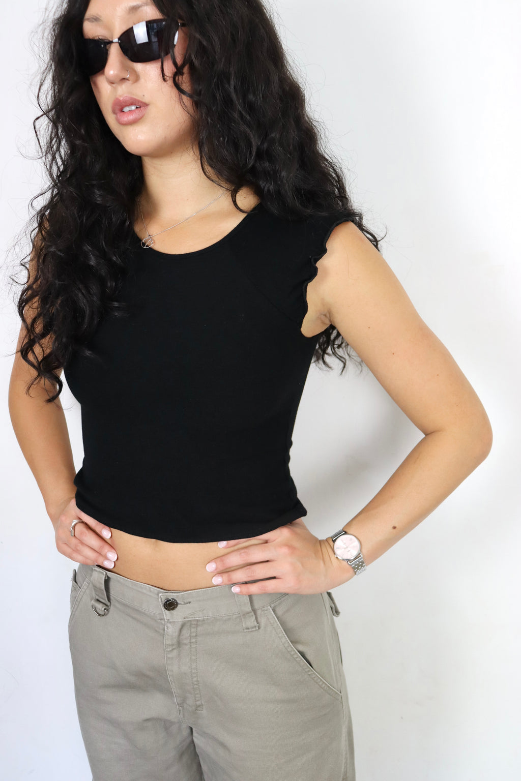 Y2K Black Crop Top