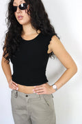 Y2K Black Crop Top