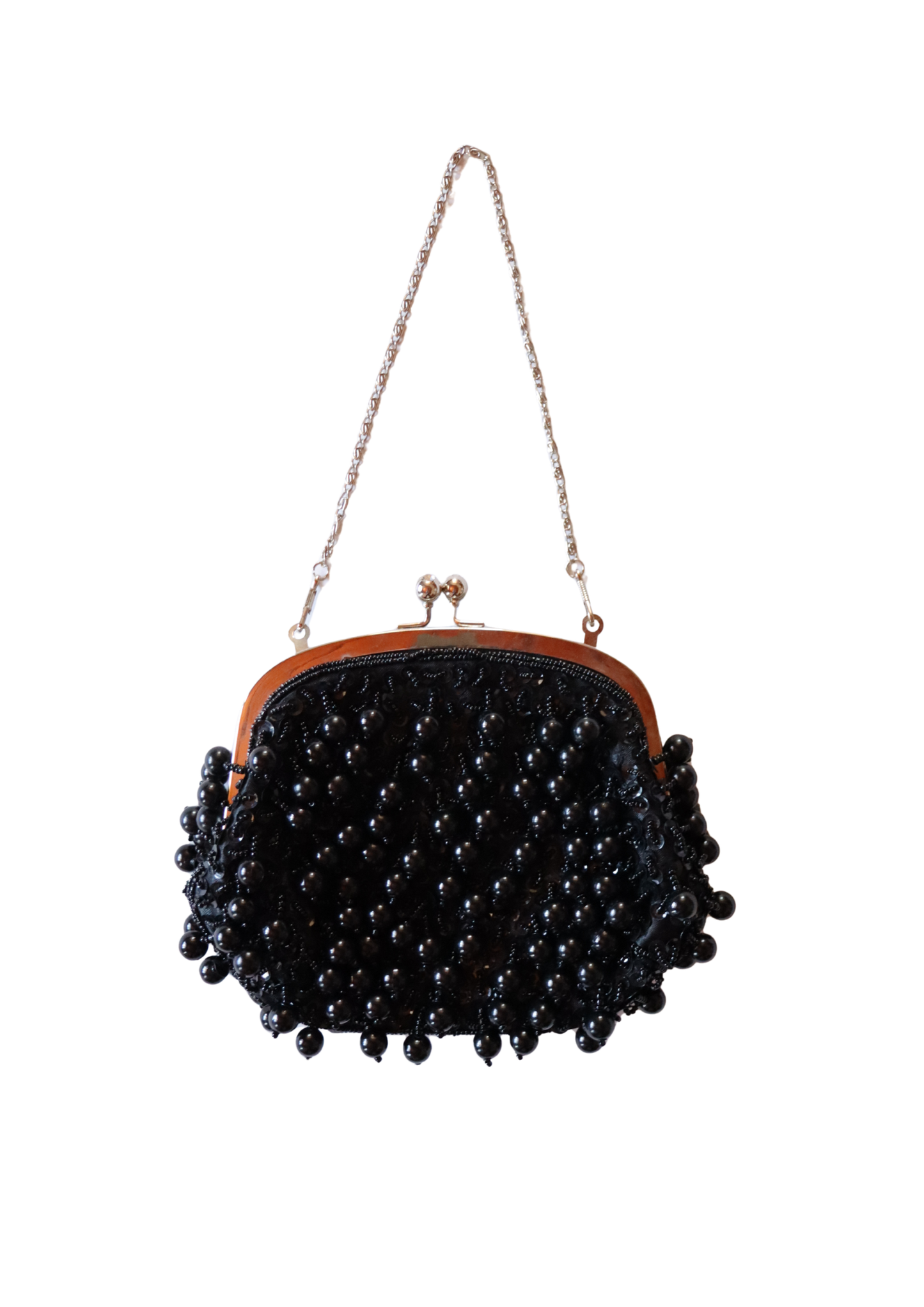 Black Beaded Vintage Bag