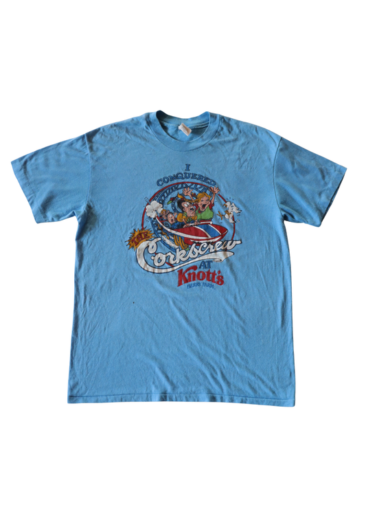 Vintage Corkscrew Blue Tee┃Size L