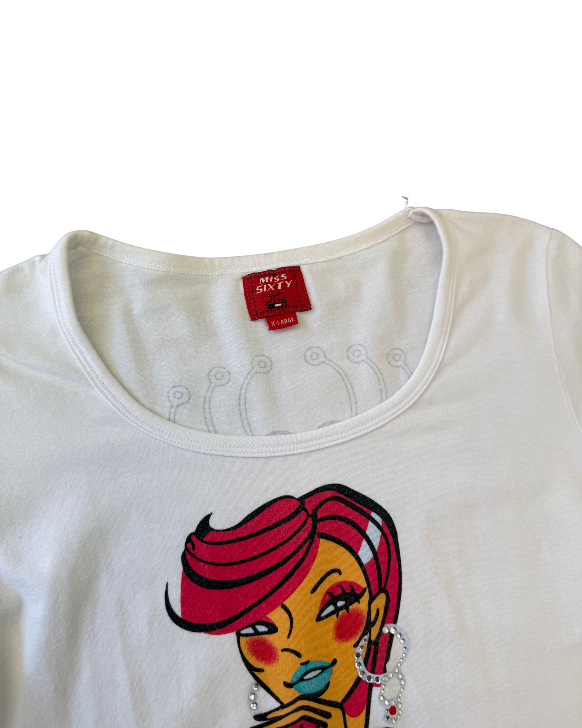 White Miss Sixty Lady Tee┃Size XL