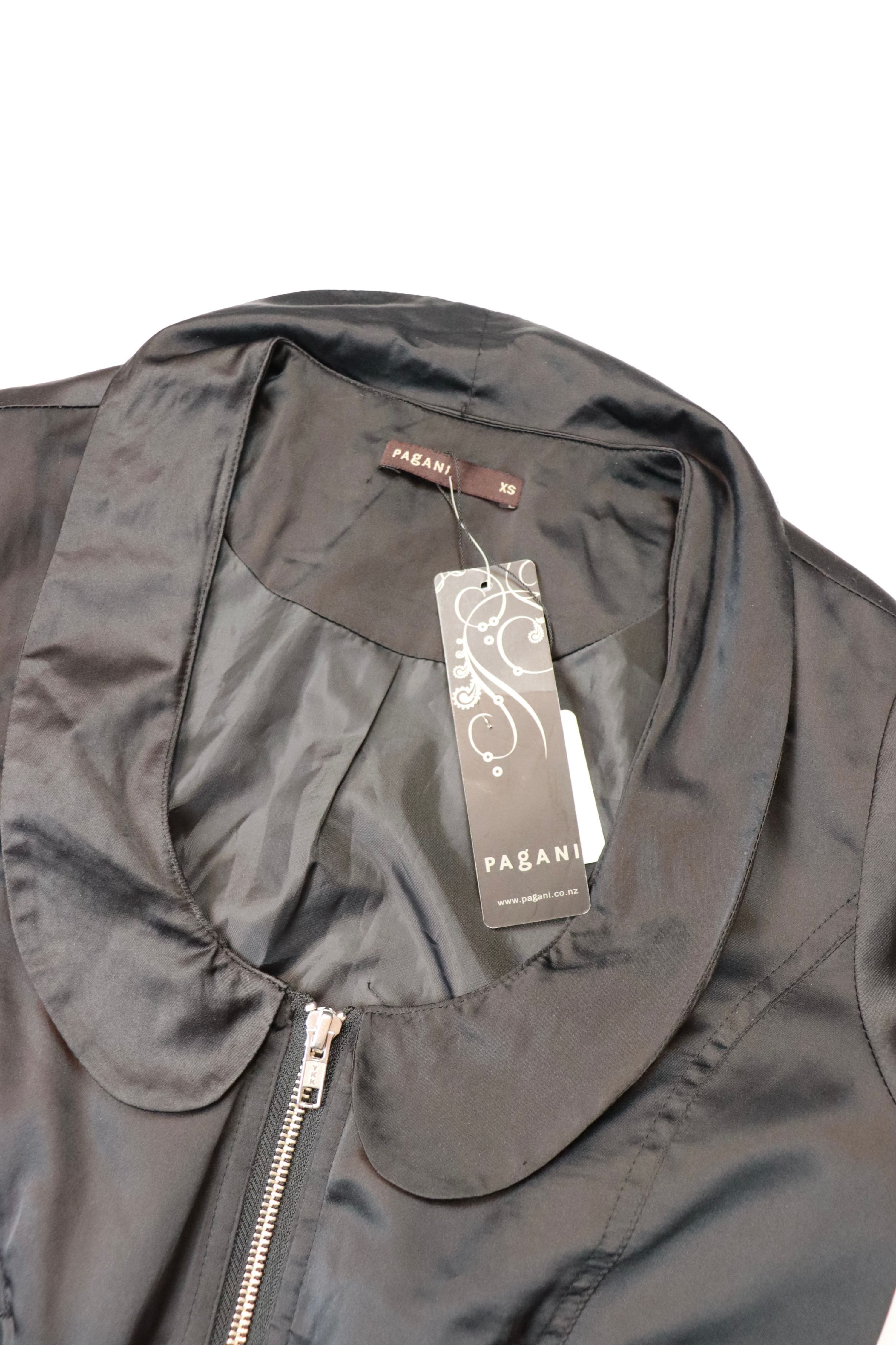 Black Vintage Pagani Satin Top┃Size XS