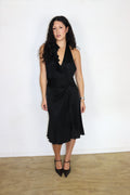Black Ruffle Halterneck Dress┃Size 12