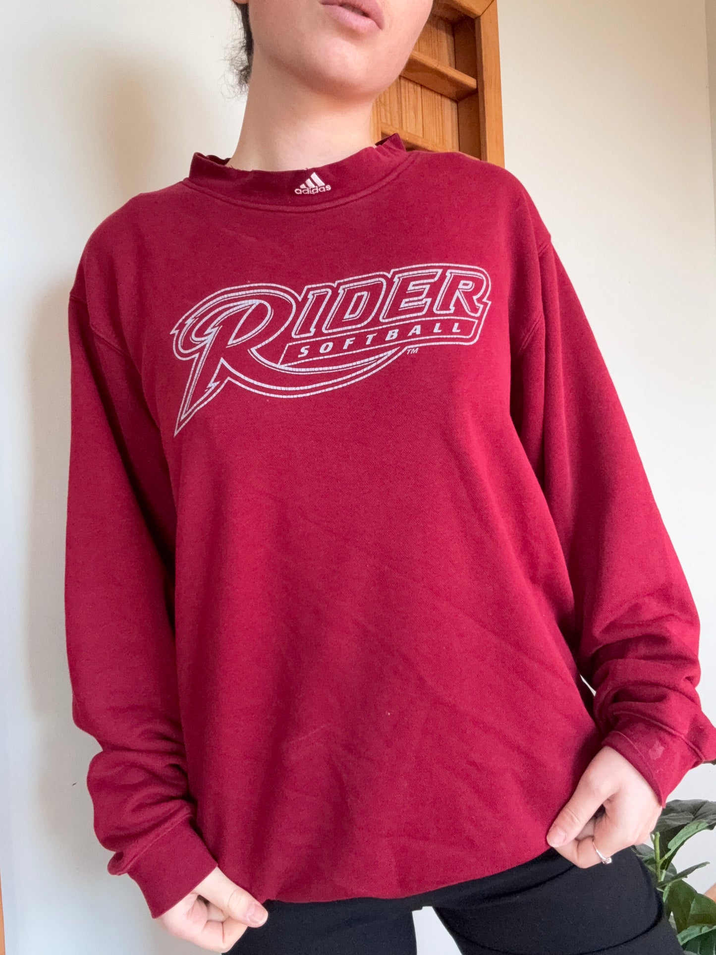 Maroon Adidas Riders Football Crew┃Size M