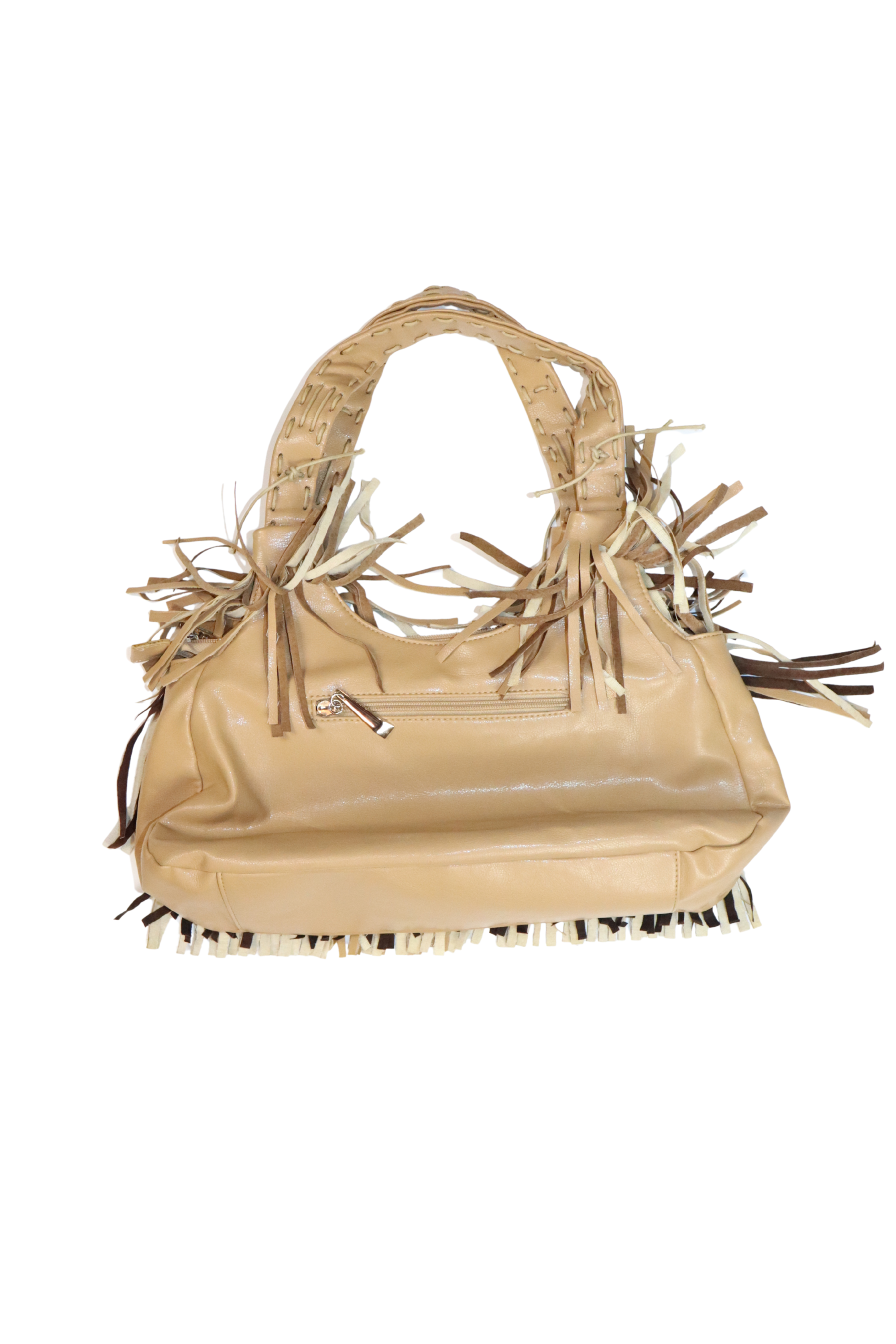 Beige Fringe Bag