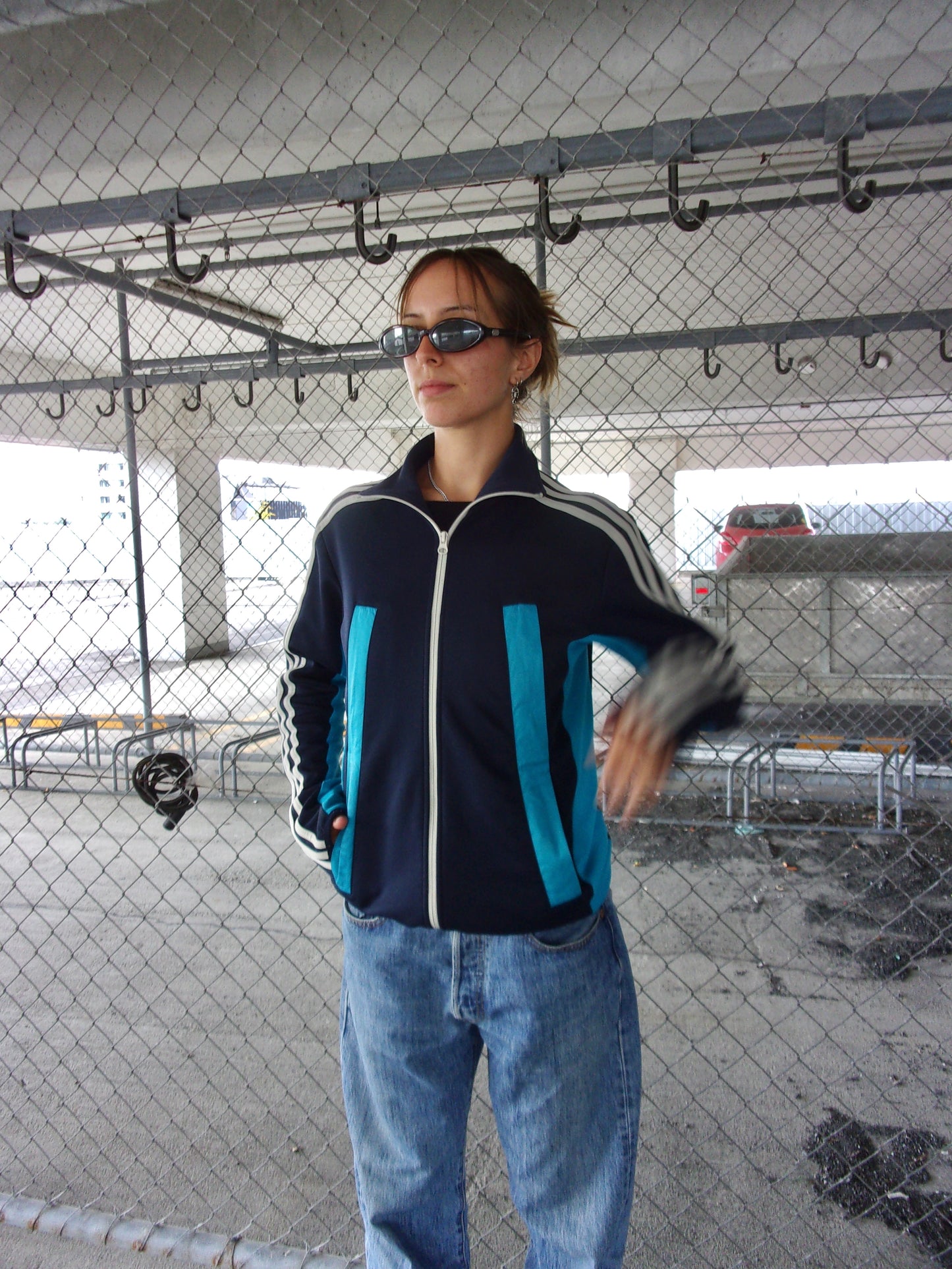 Navy Vintage Adidas Zip-up