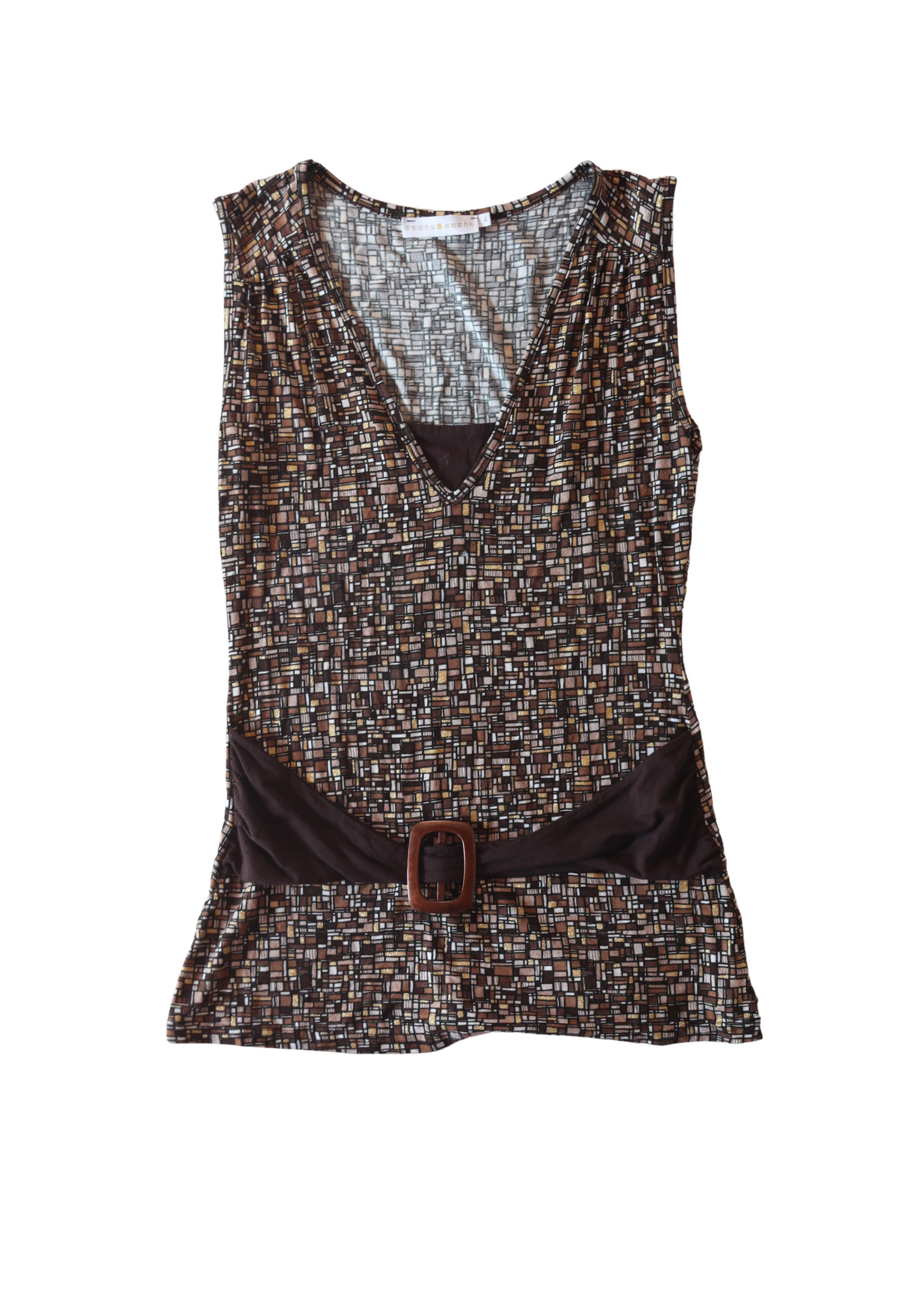 Y2K Patterned Tank Top with Belt┃Size 4
